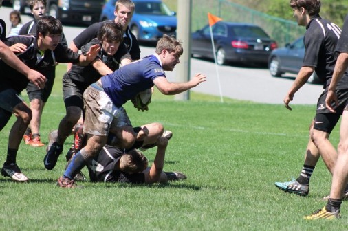 Senior Nick Fresneda battles for yards during Jesuit's 66-0 win over Niceville (Florida).