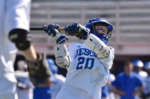 Junior midfielder Parker Simoneaux scores against St. Paul's in Jesuit's semifinal game against the Wolves at Joe Yenni Field.