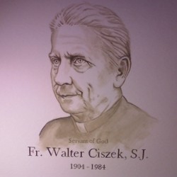 The artistic rendering of Fr. Walter Ciszek, S.J., drawn by Fr. John Brown, S.J.