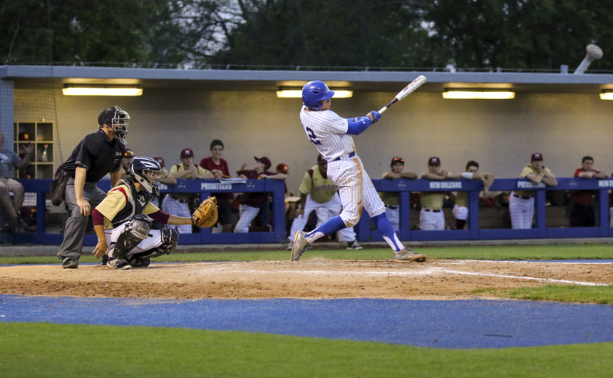 On Tuesday night at UNO, the homer by senior Nick Ray (12) in the top of the fifth put the Jays ahead of the Crusaders 1-0.
