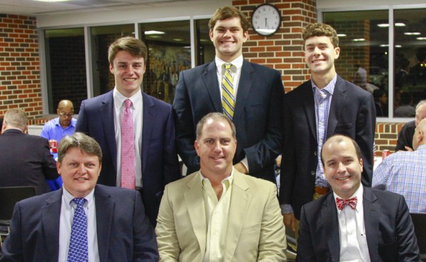 (from left) Daniel and Robert Leithman, Jarod and Jerry Larriviere, and John and Neal Kling