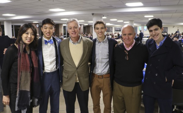 The three speakers and their parents – Gavin Sheng and his mother Cynthia Lee-Sheng (standing in for Gavin's father), Robert Haik and his father, Rob, and Cutty Ashley and his father, Bruce